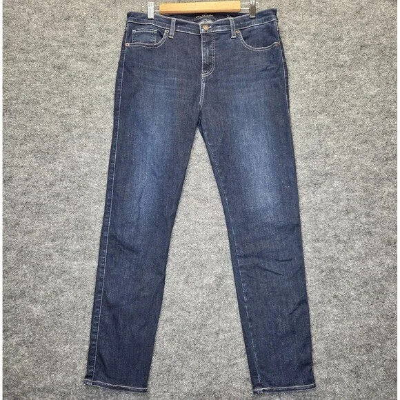 Lucky Brand Jeans Womens 12/31 Blue Dark Wash Skinny Stretch Denim Zip Fly - Picture 1 of 11